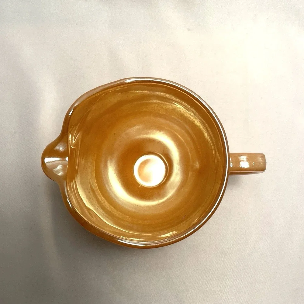 Vtg FireKing Peach Sheaves of Wheat Luster Sugar/Creamer OvenWare Anchor Hocking